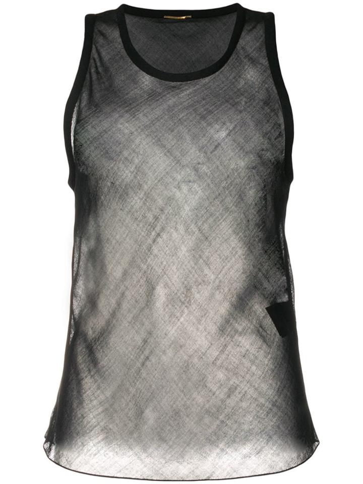Saint Laurent Sheer Tank Top - Black