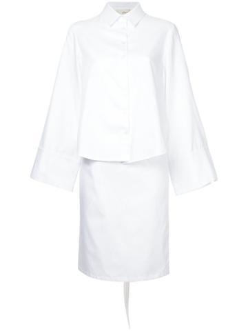 Elaidi Long Fitted Shirt - White