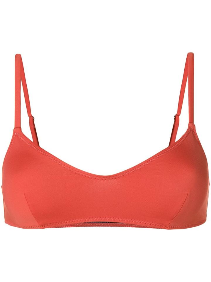 Solid & Striped Bikini Top - Orange
