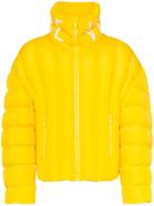 Versace Logo Print Padded Jacket - Yellow