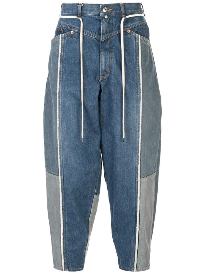 Kazuyuki Kumagai Panelled Tapered Trousers - Blue