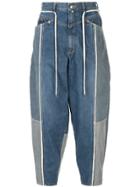 Kazuyuki Kumagai Panelled Tapered Trousers - Blue