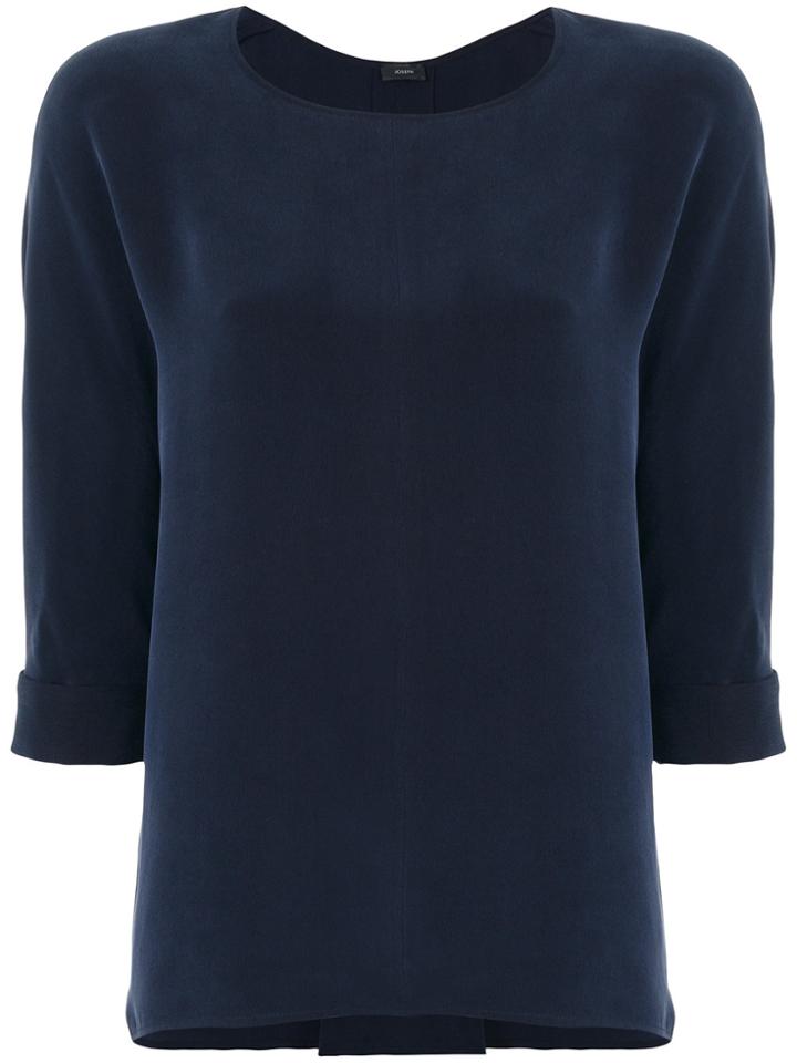 Joseph Cropped Sleeve Blouse - Blue