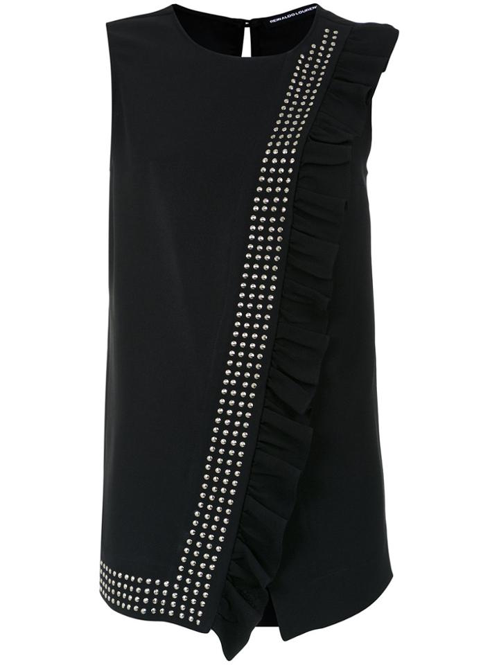 Reinaldo Lourenço Studded Ruffle Tank - Black