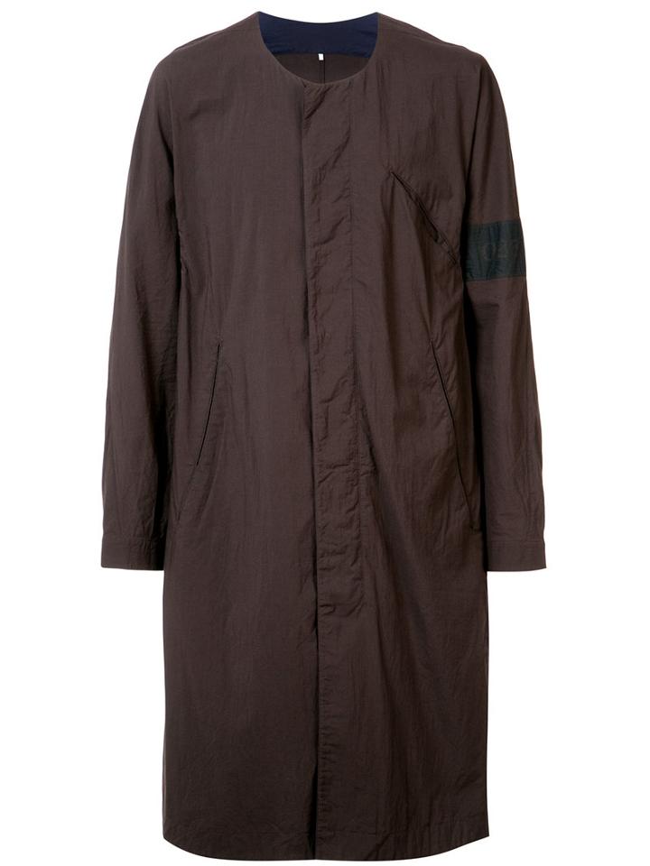 Ziggy Chen Slip Pocket Long Shirt, Men's, Size: 50, Brown, Cotton