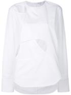 Helmut Lang Cut Out Detail Blouse - White