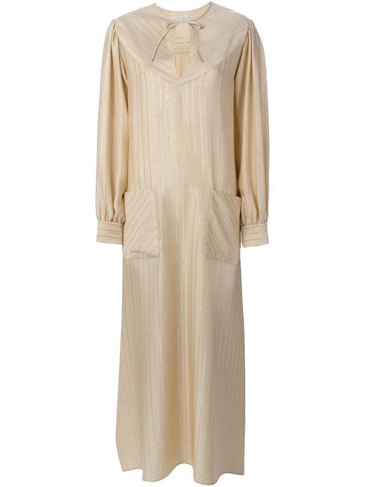 Alessandra Rich Pinstripe Blouse Dress