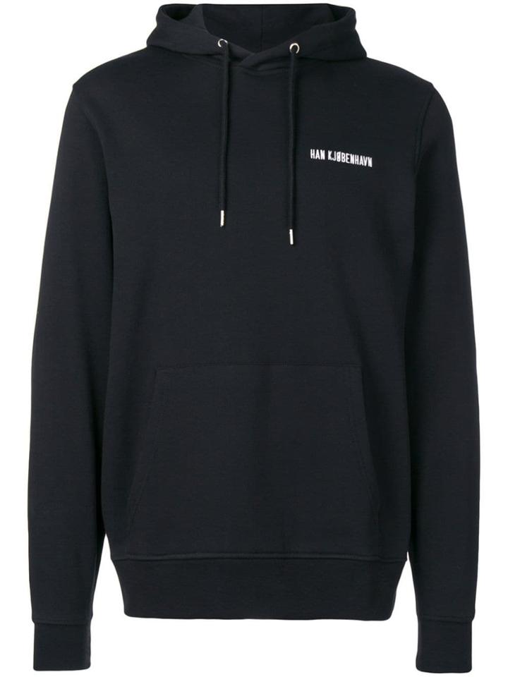 Han Kj0benhavn Logo Embroidered Hoodie - Black