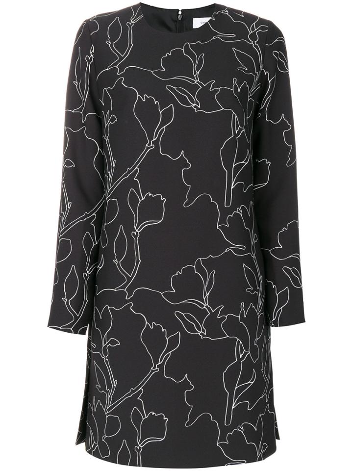 Carven Embroidered Shift Dress - Black