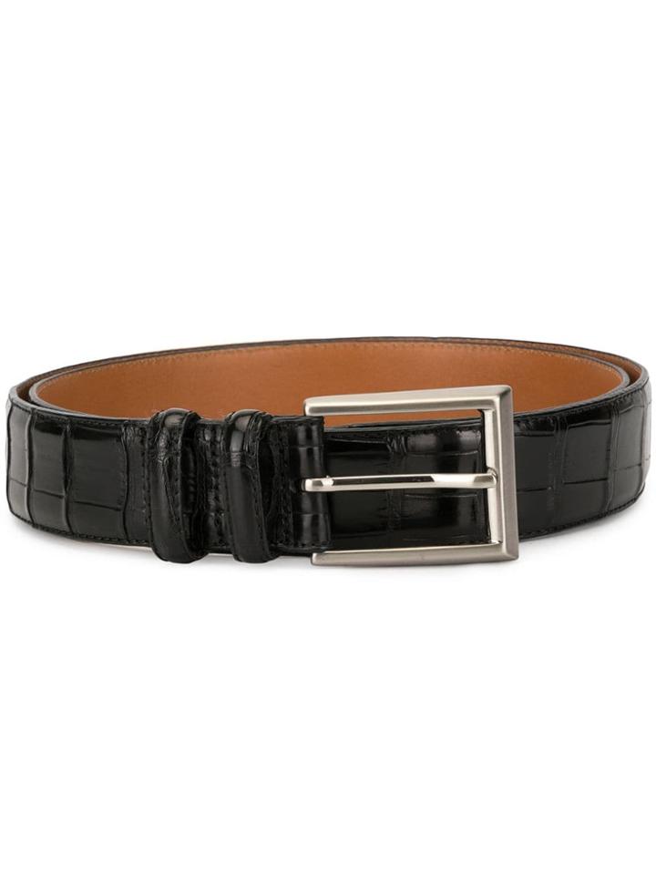 Magnanni Square Buckle Belt - Black
