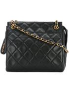 Chanel Vintage Quilted Boxy Shoulder Bag - Black