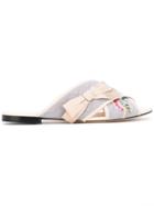 Fendi Flat Sandals With Embroideries - Multicolour