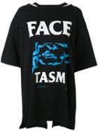 Facetasm - Printed Boyfriend T-shirt - Women - Cotton/nylon/rayon - One Size, Black, Cotton/nylon/rayon