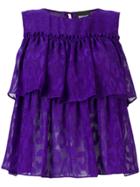 Just Cavalli Leopard Ruffle Top - Purple