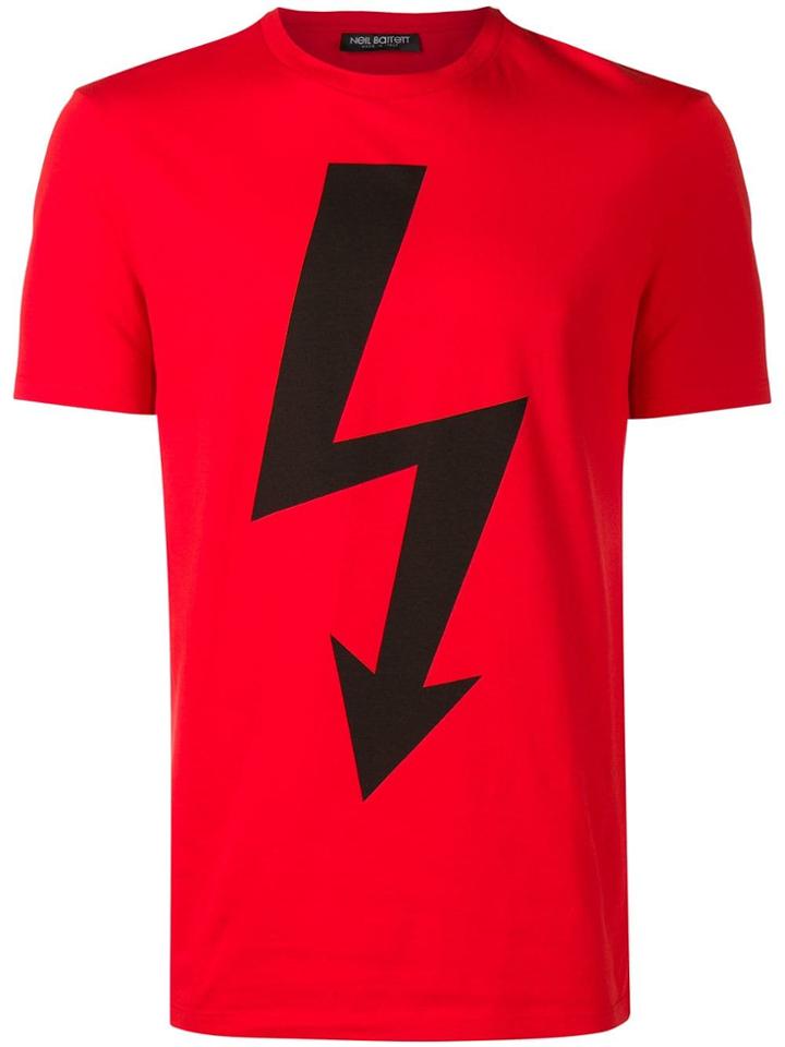 Neil Barrett Bolt Print T-shirt - Red