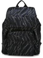 Lanvin Printed Backpack, Blue, Cotton/polyester