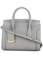 Alexander Mcqueen New Heroine Crocodile-embossed Shoulder Bag - Grey