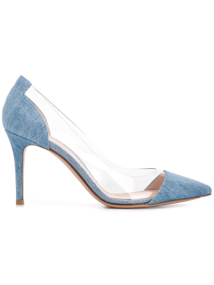 Gianvito Rossi Denim Pointed Pumps - Blue