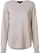 Alexander Wang Curved Hem Jumper, Women's, Size: Medium, Nude/neutrals, Viscose/cashmere/lambs Wool