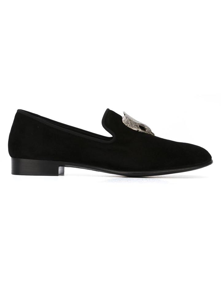 Giuseppe Zanotti Design Dark Grey Detail Slippers