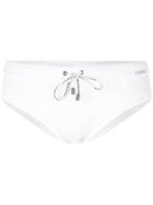 Dolce & Gabbana Drawstring Swim Briefs, Men's, Size: 4, White, Polyamide/spandex/elastane
