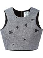 Zoe Karssen Embroidered Star Crop Top, Women's, Size: Xs, Grey, Polyamide/polyester