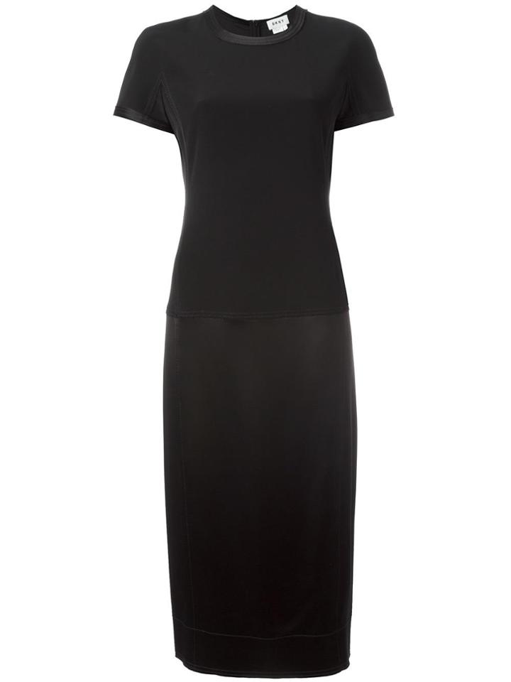 Dkny Mixed Media Midi Dress - Black
