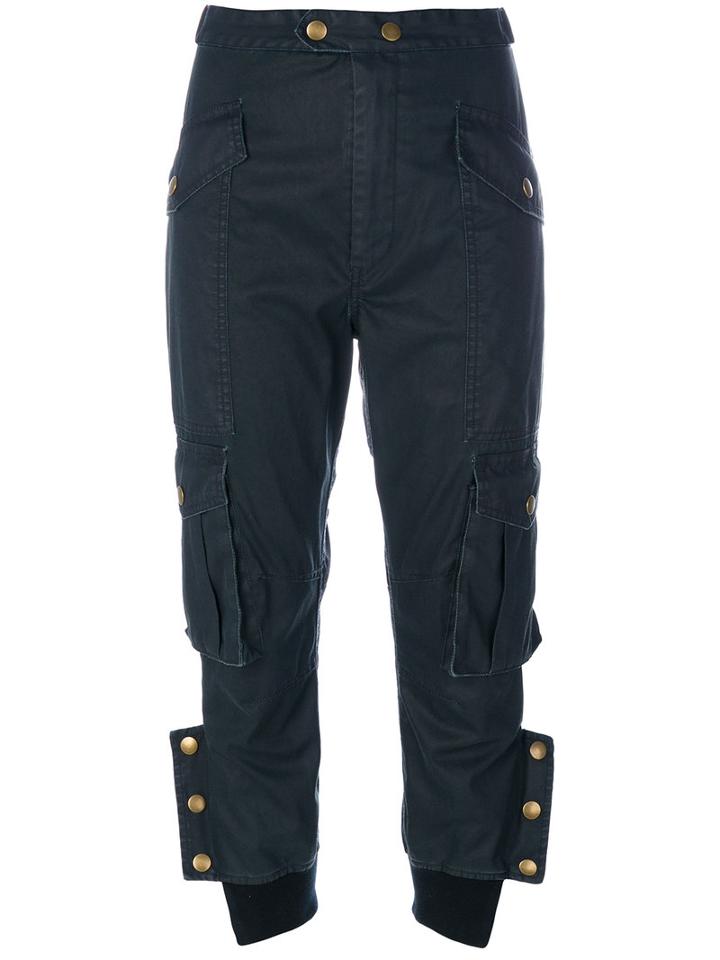 Isabel Marant Étoile - Dexter Coated Cargo Trousers - Women - Cotton/polyester/resin - 38, Blue, Cotton/polyester/resin