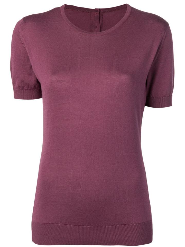 John Smedley Knitted T-shirt - Purple