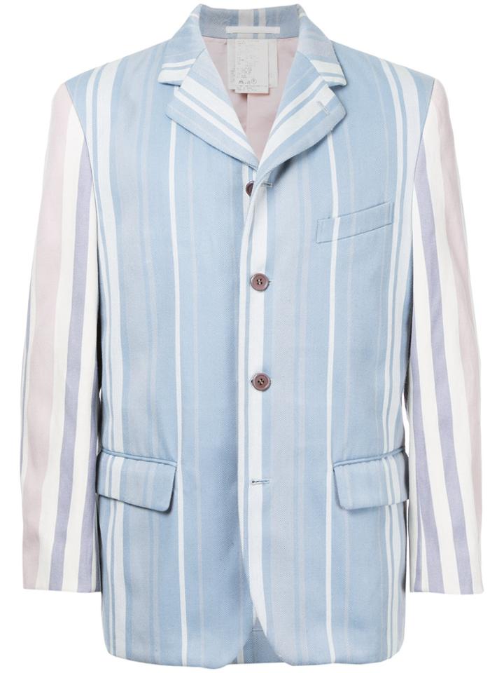 Comme Des Garçons Vintage Striped Blazer - Blue