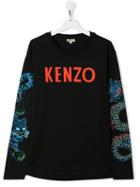 Kenzo Kids Teen Logo Long Sleeve Top - Black