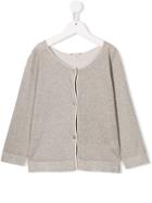 Bonpoint Teen Lamé Button Cardigan - Neutrals