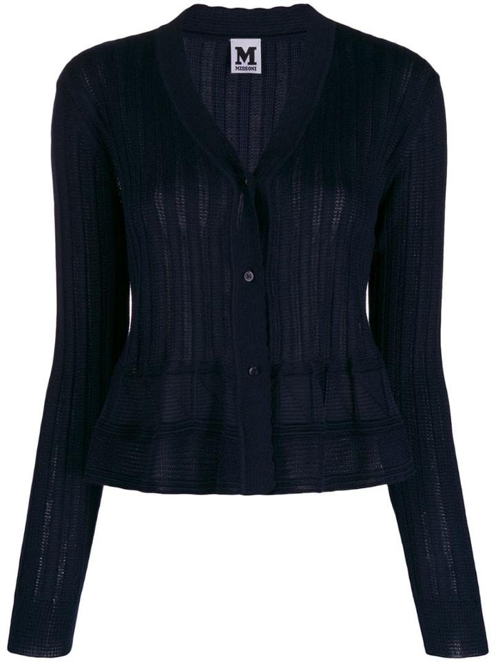 M Missoni Ribbed Cardigan - Blue