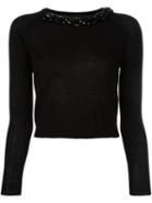 Simone Rocha Embellished Neck Jumper, Women's, Size: Xs, Black, Silk/cashmere/merino