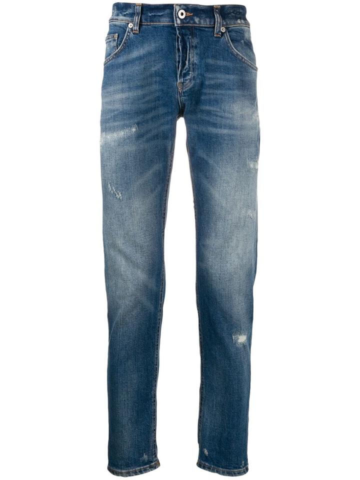 Dondup Distressed Slim Fit Jeans - Blue