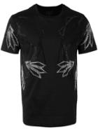 Les Hommes - Crystal Flower T-shirt - Men - Cotton - L, Black, Cotton