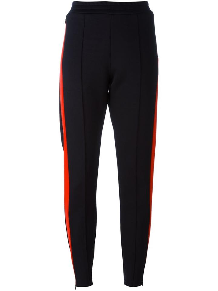 Joseph Contrasting Stripe Trousers, Women's, Size: Large, Black, Polyamide/spandex/elastane/polyurethane