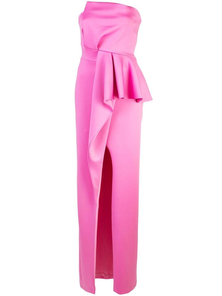 Black Halo Bandeau Peplum Gown - Pink