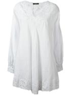Steffen Schraut V-neck Tunic, Women's, Size: Medium, White, Linen/flax