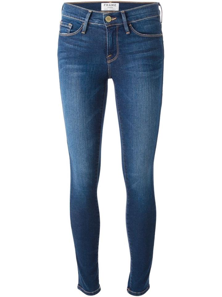 Frame Denim Skinny Jeans, Women's, Size: 24, Blue, Cotton/polyester/spandex/elastane