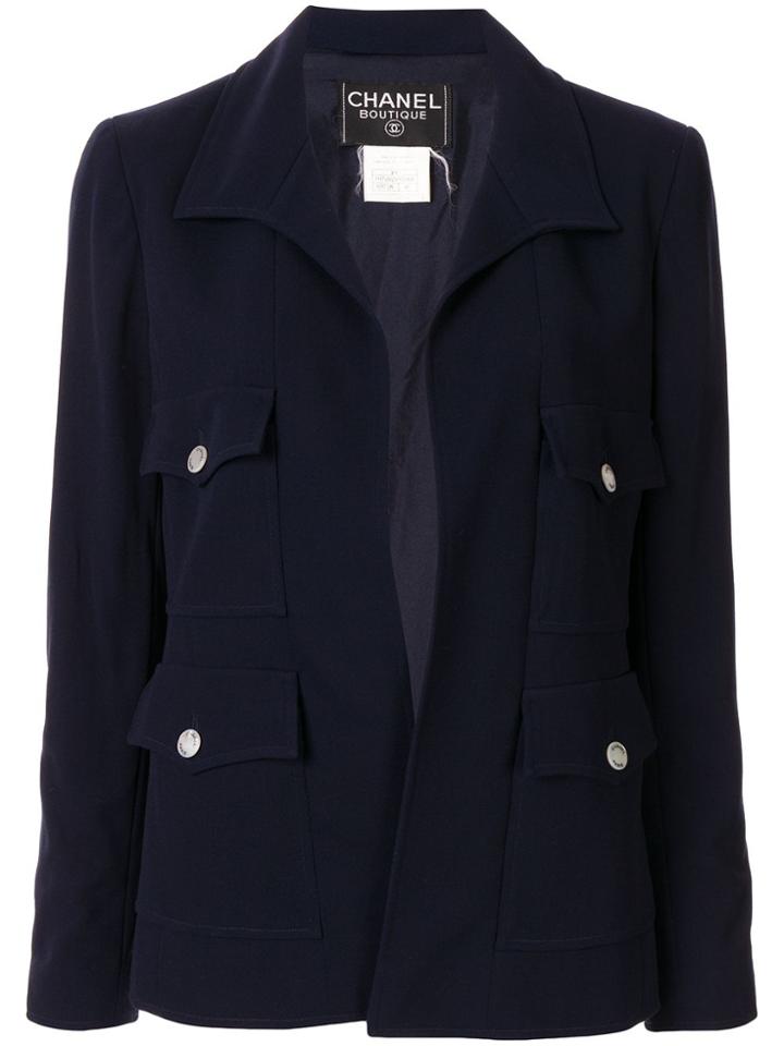 Chanel Pre-owned 1997's Long Sleeve Coat Jacket - Blue
