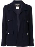 Chanel Pre-owned 1997's Long Sleeve Coat Jacket - Blue