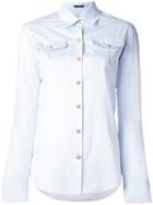Balmain Classic Poplin Shirt, Women's, Size: 34, Blue, Cotton