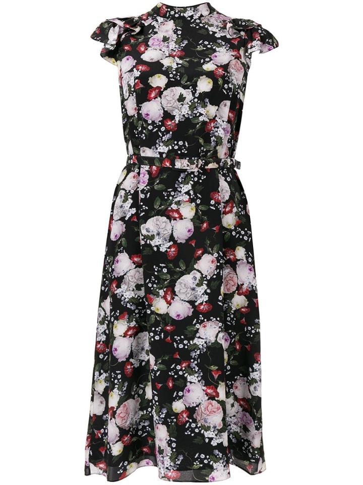 Erdem Olivera Floral-print Dress - Black