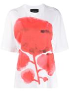 Simone Rocha Flower Print Boxy Fit T-shirt - White