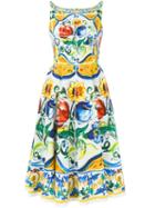 Dolce & Gabbana Majolica Print Open Back Dress