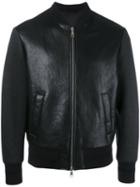 Neil Barrett - Tattooed Statue Leather Bomber Jacket - Men - Lamb Skin/polyamide/polyester/viscose - L, Black, Lamb Skin/polyamide/polyester/viscose