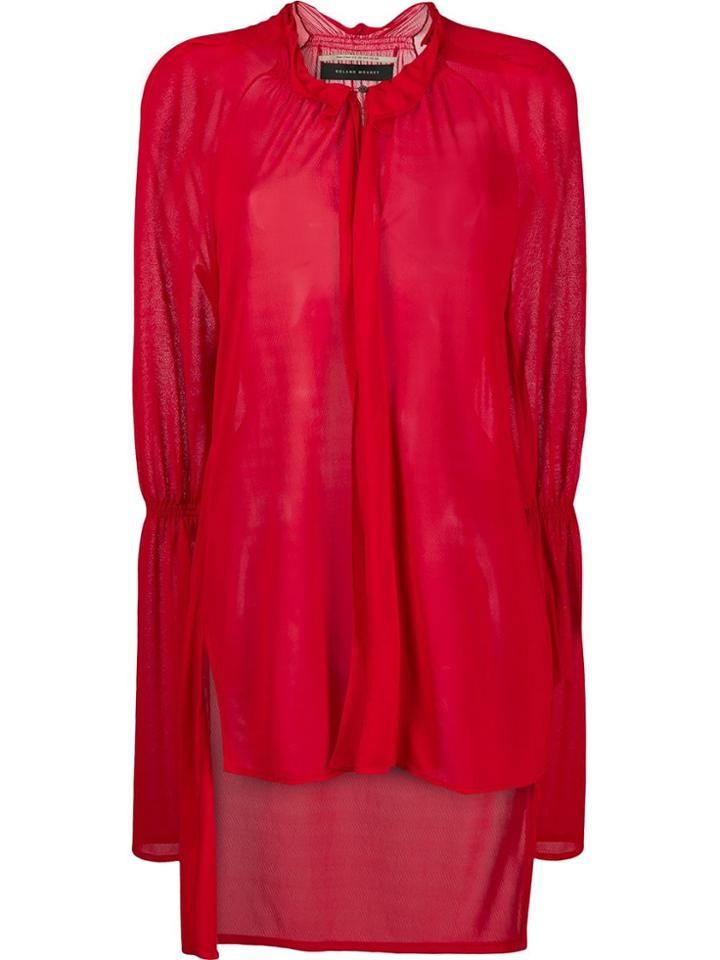 Roland Mouret Ruffled Neck Blouse - Red
