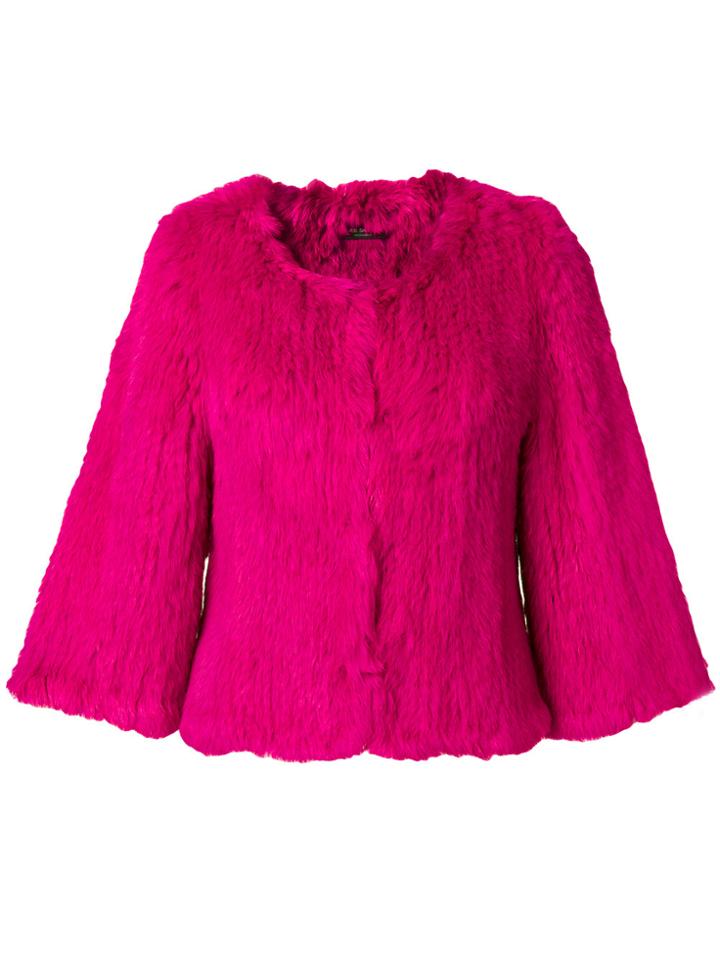 Yves Salomon Cropped Jacket - Pink & Purple