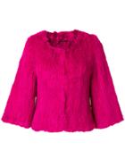 Yves Salomon Cropped Jacket - Pink & Purple
